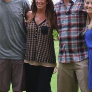 Black and Tan crochet tank